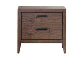 LWY681 Boracay Two Drawer USB Charging Nightstand In Wild Oats Brown