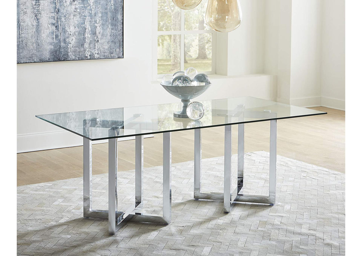 1AJ5617G Amalfi Rectangular Glass Top Dining Table