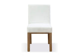 JVLH63 One Modern Coastal Upholstered Dining Side Chair In White Pearl And Bisque (Set of 2)