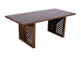 PGRR60 Fevano Solid Wood Rectangular Dining Table In Smoked Brown