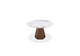 PWSZ60 Carmel Stone Top Round Dining Table In Chanelle And Bronze