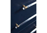 9DKB84A Argento Five Drawer Chest In Navy Blue And Burnished Brass (2024)