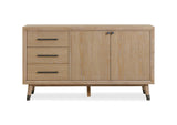 MXNK78 Franklin Three Drawer Two Door White Oak Sideboard In Au Natural