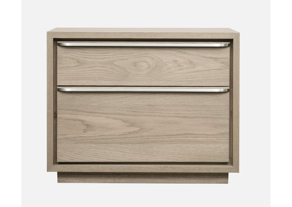 JVLH81 One Coastal Modern Two Drawer USB - Charging Nightstand In Bisque