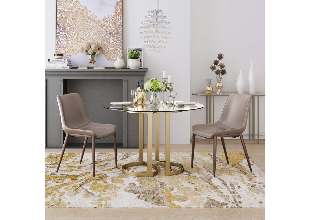 101272 Magnus Dining Chair (Set Of 2) Brown & Walnut