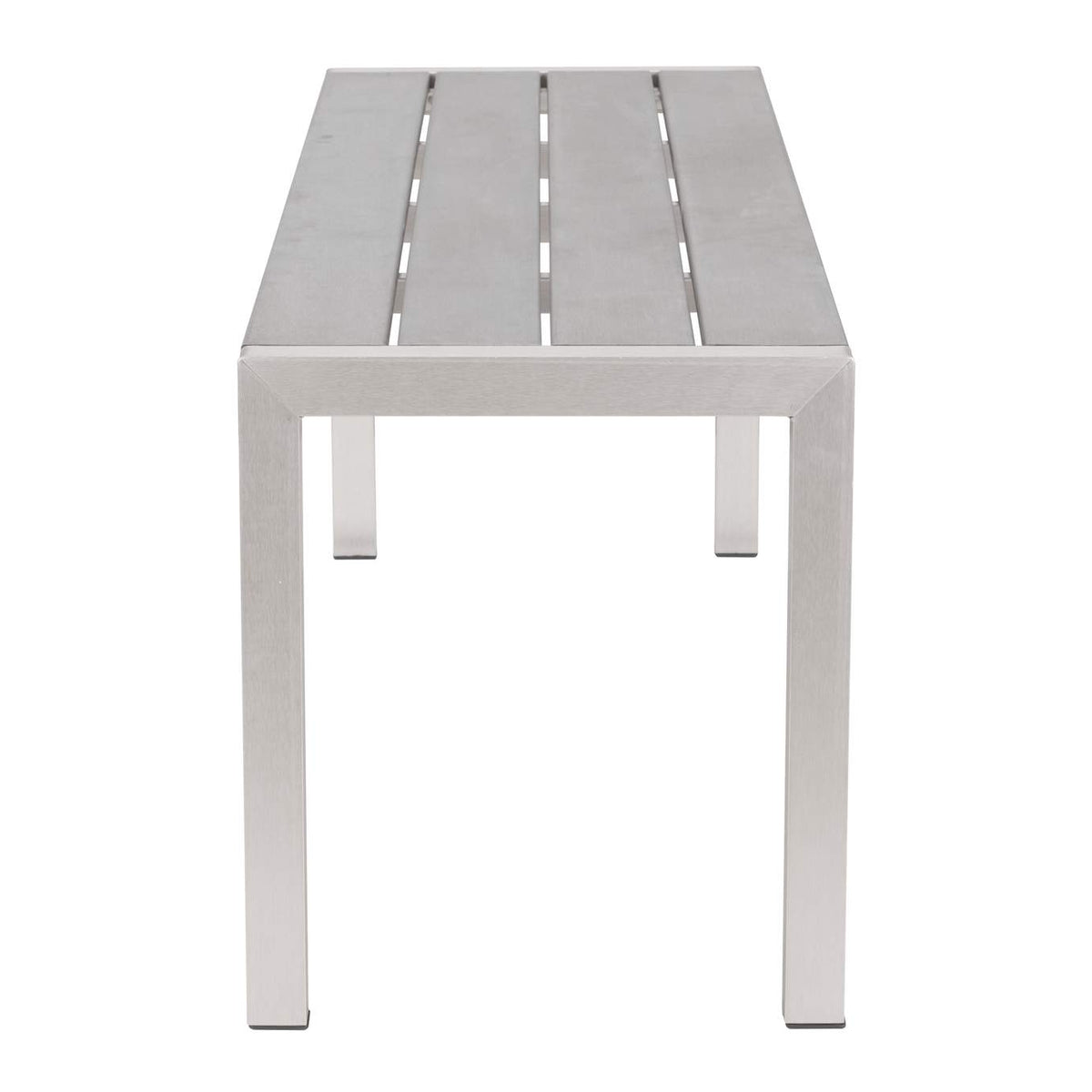 701862 Metropolitan Outdoor Double Bench Gray & Silver