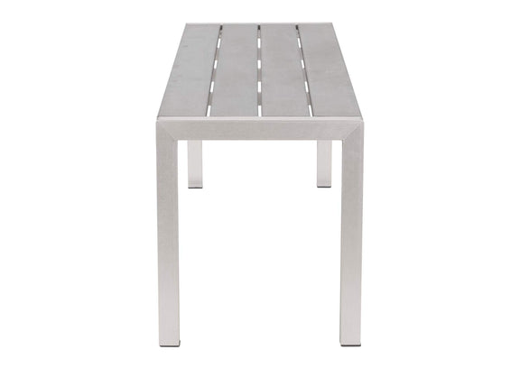 701862 Metropolitan Outdoor Double Bench Gray & Silver