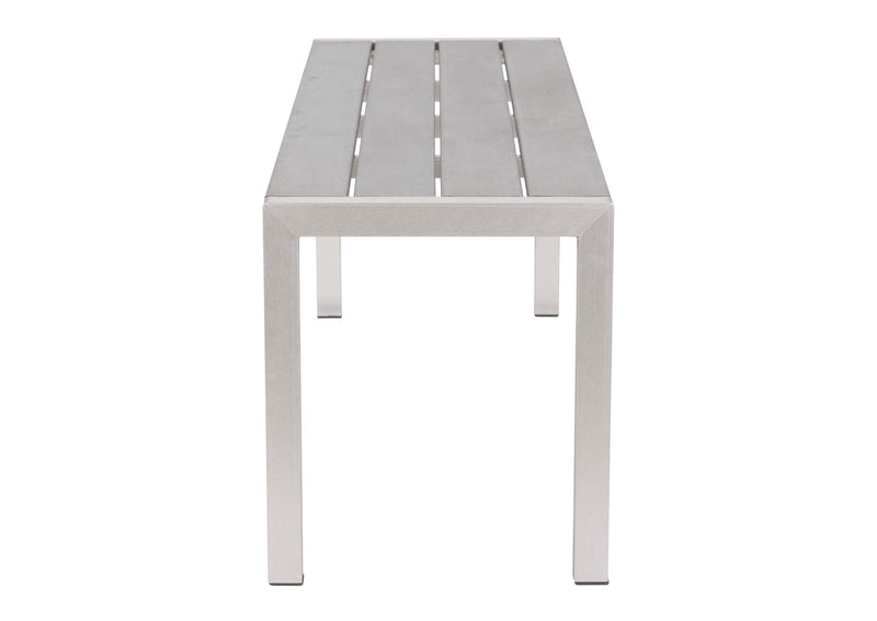 701862 Metropolitan Outdoor Double Bench Gray & Silver