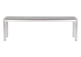 701862 Metropolitan Outdoor Double Bench Gray & Silver