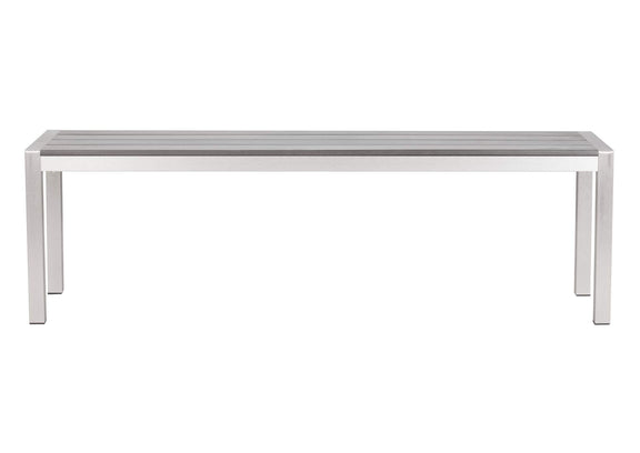 701862 Metropolitan Outdoor Double Bench Gray & Silver