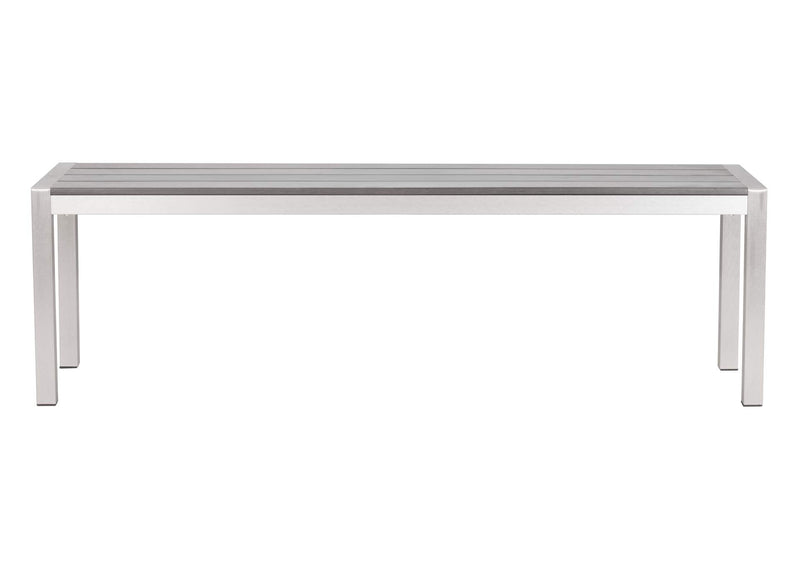 701862 Metropolitan Outdoor Double Bench Gray & Silver