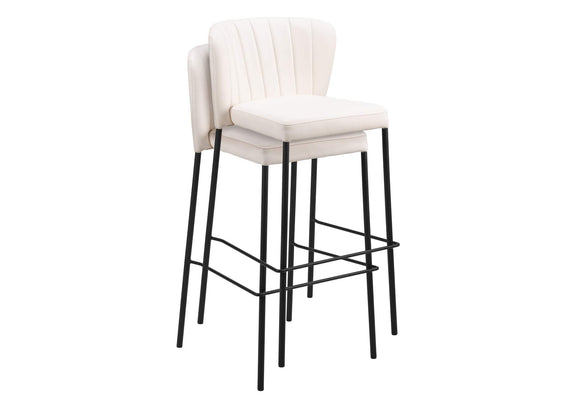 109782 Linz Barstool (Set Of 2) Cream