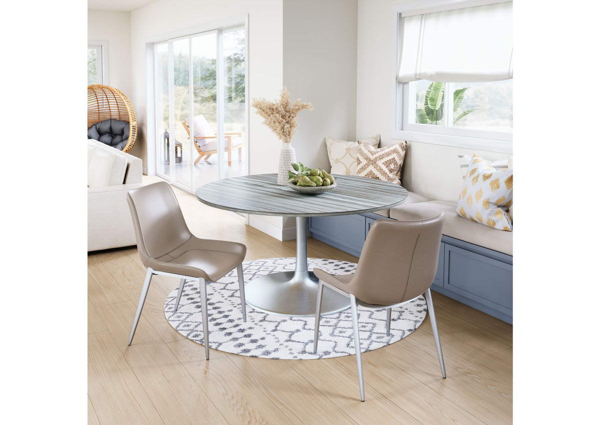 109452 Star City Dining Table (60") Gray & Silver