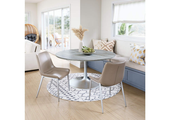 109452 Star City Dining Table (60") Gray & Silver