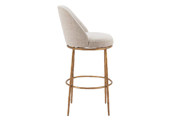 110271 Nordhavn Swivel Barstool Beige & Gold