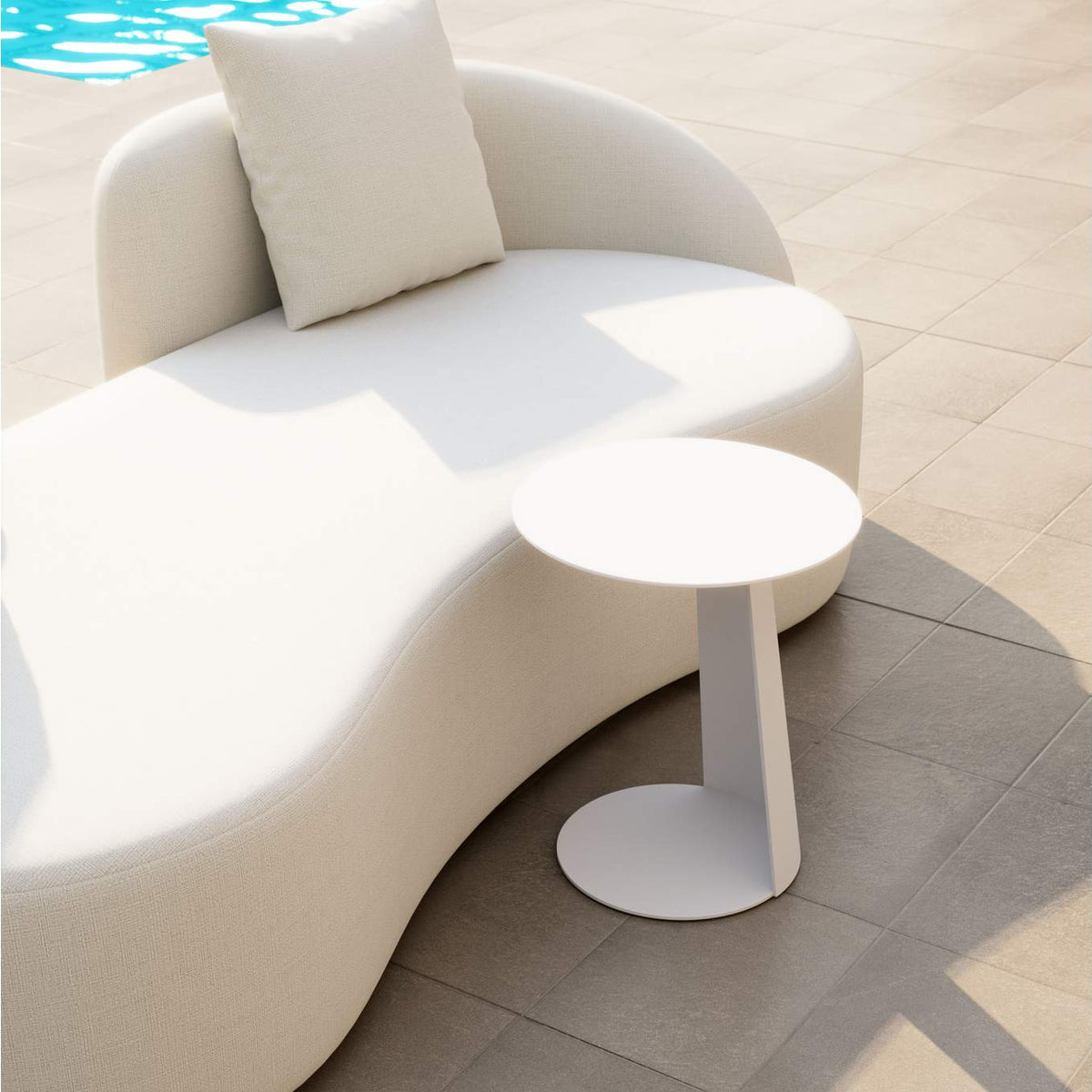 704020 Sunny Isles Outdoor Side Table White