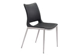 101280 Ace Dining Chair (Set Of 2) Black & Silver
