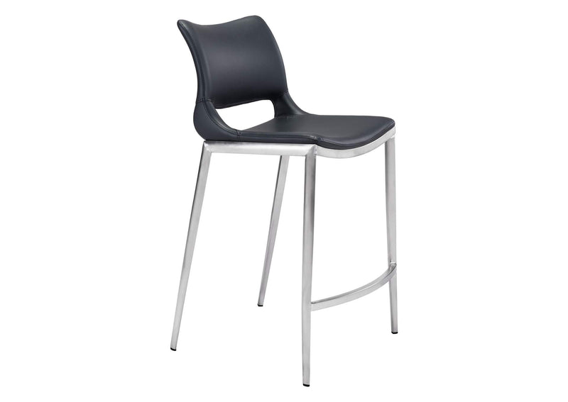 101391 Ace Counter Stool (Set Of 2) Black & Silver