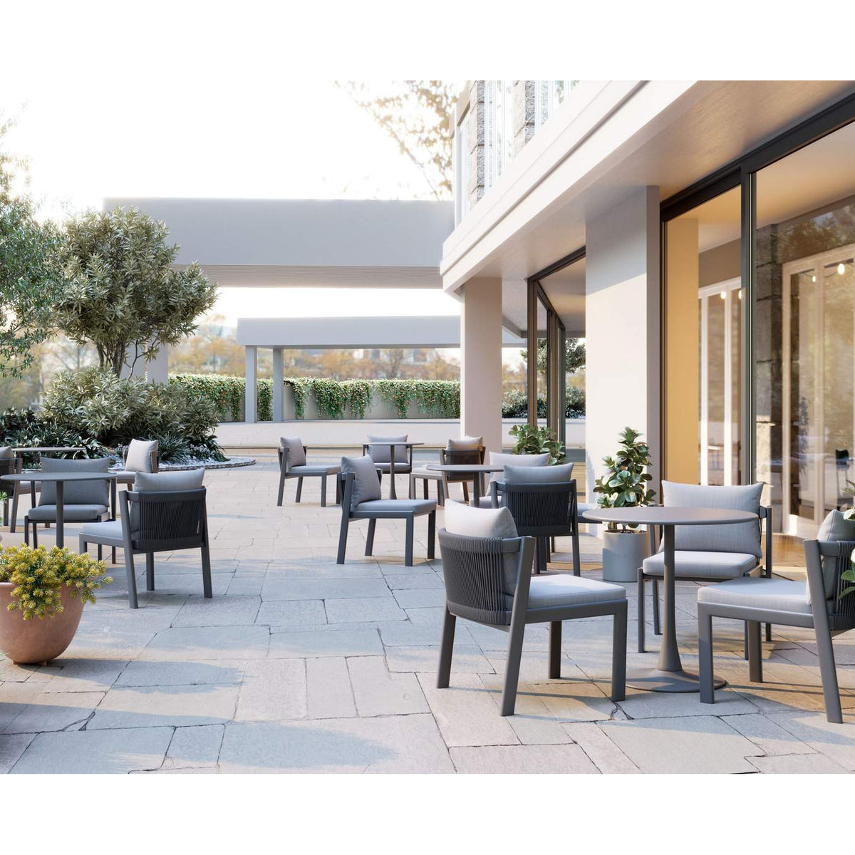 704008 Horizon Outdoor Dining Chair (Set Of 2) Gray