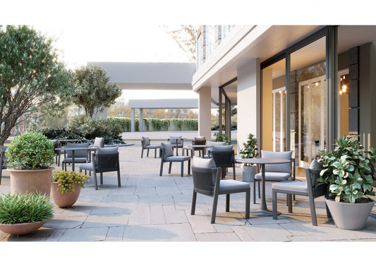 704008 Horizon Outdoor Dining Chair (Set Of 2) Gray