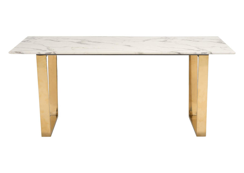100652 Atlas Dining Table White & Gold