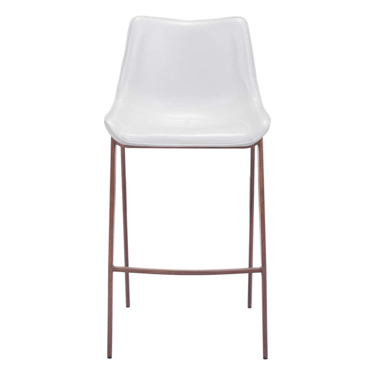 101278 Magnus Barstool (Set Of 2) White & Walnut