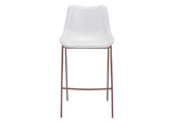 101278 Magnus Barstool (Set Of 2) White & Walnut