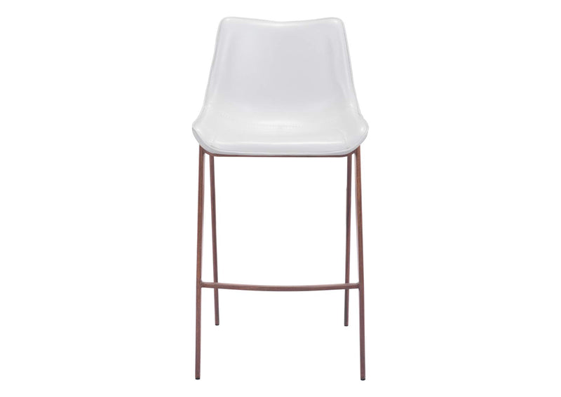 101278 Magnus Barstool (Set Of 2) White & Walnut