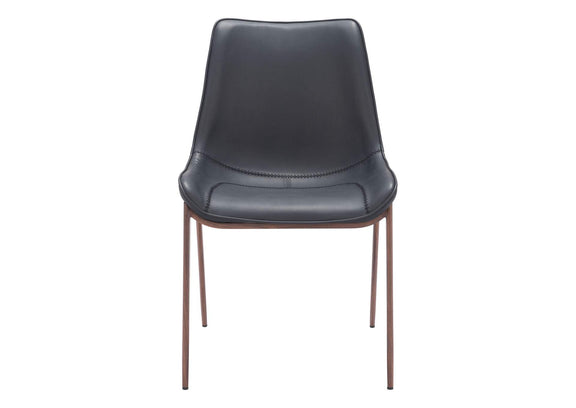 109933 Magnus Dining Chair (Set Of 2) Black & Walnut