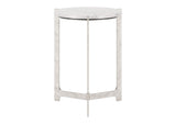 110256 Barmas Side Table White & Silver