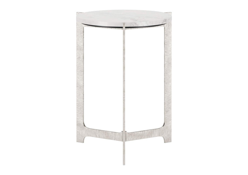 110256 Barmas Side Table White & Silver