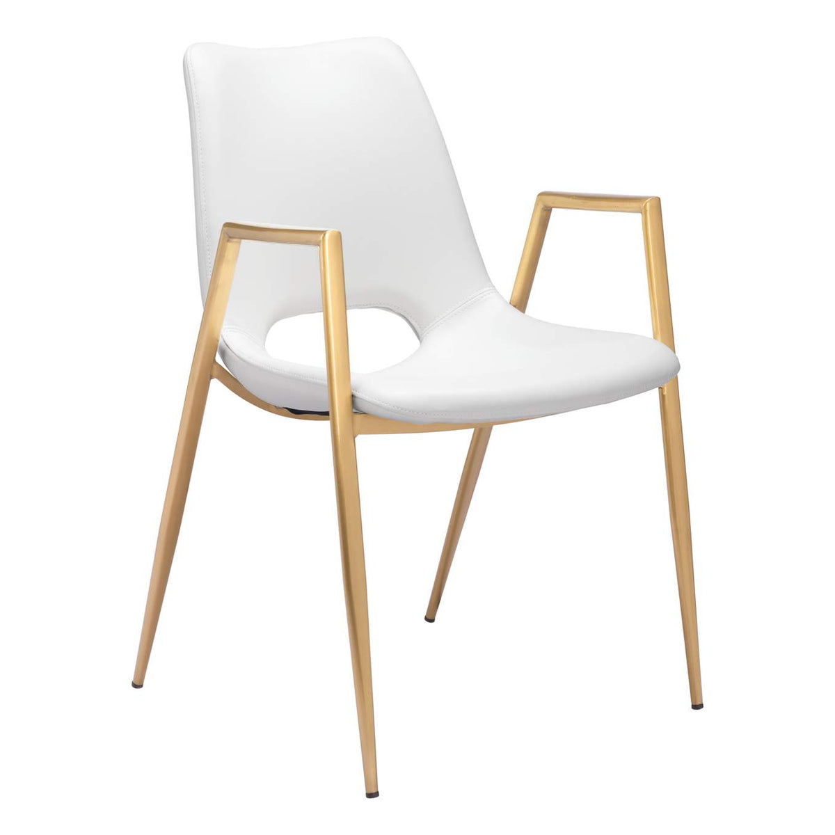 109550 Desi Dining Chair (Set Of 2) White & Gold