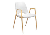 109550 Desi Dining Chair (Set Of 2) White & Gold