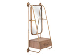 A12232 Peralta Mirror Shelf Brass & Brown
