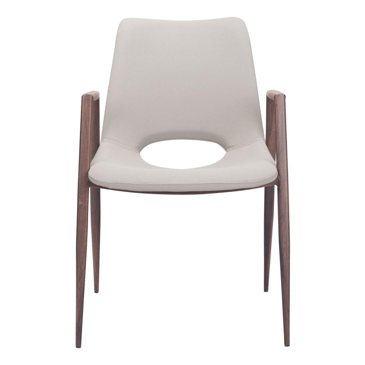 101696 Desi Dining Chair (Set Of 2) Beige & Walnut
