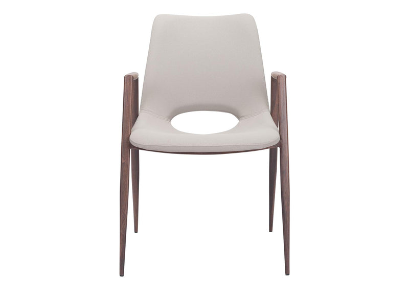 101696 Desi Dining Chair (Set Of 2) Beige & Walnut