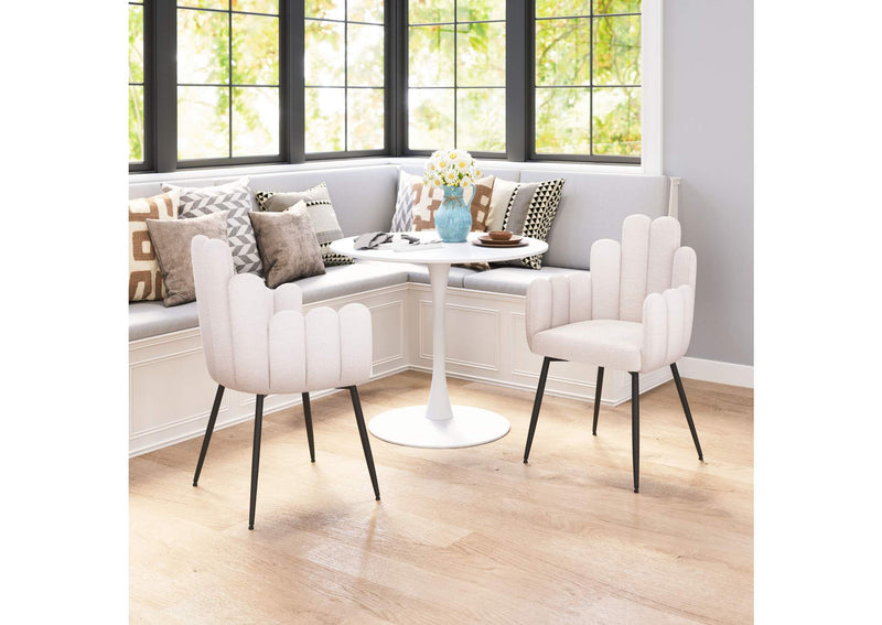 109657 Noosa Dining Chair (Set Of 2) Ivory