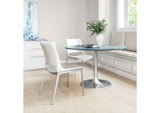 101279 Ace Dining Chair (Set Of 2) White & Silver