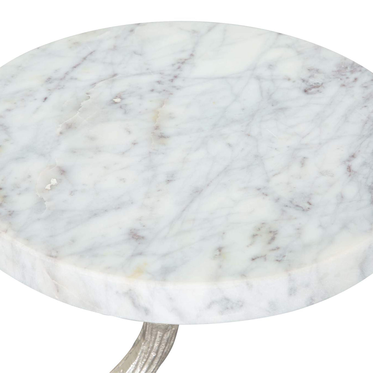109560 Joel Side Table White & Silver