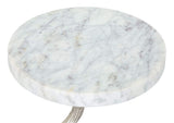 109560 Joel Side Table White & Silver