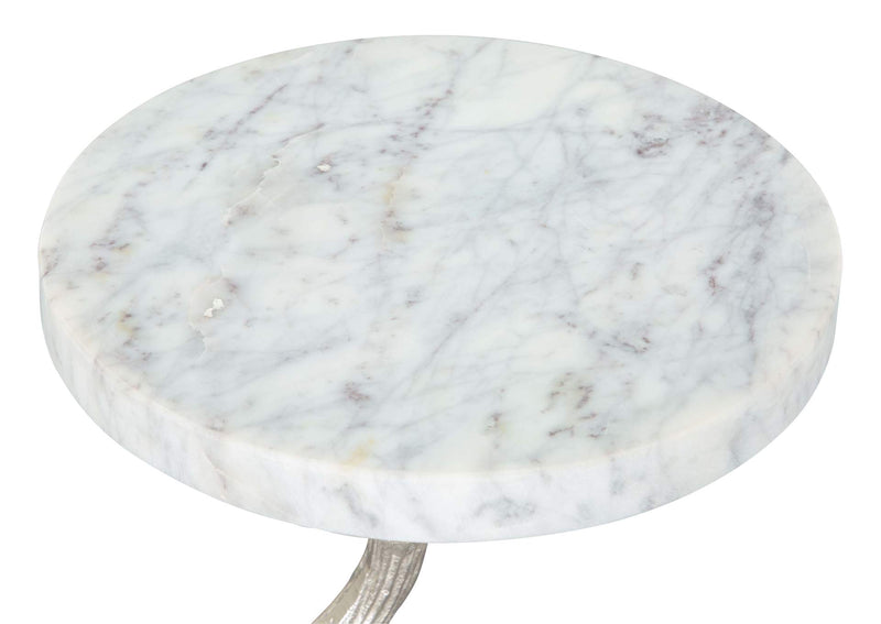 109560 Joel Side Table White & Silver
