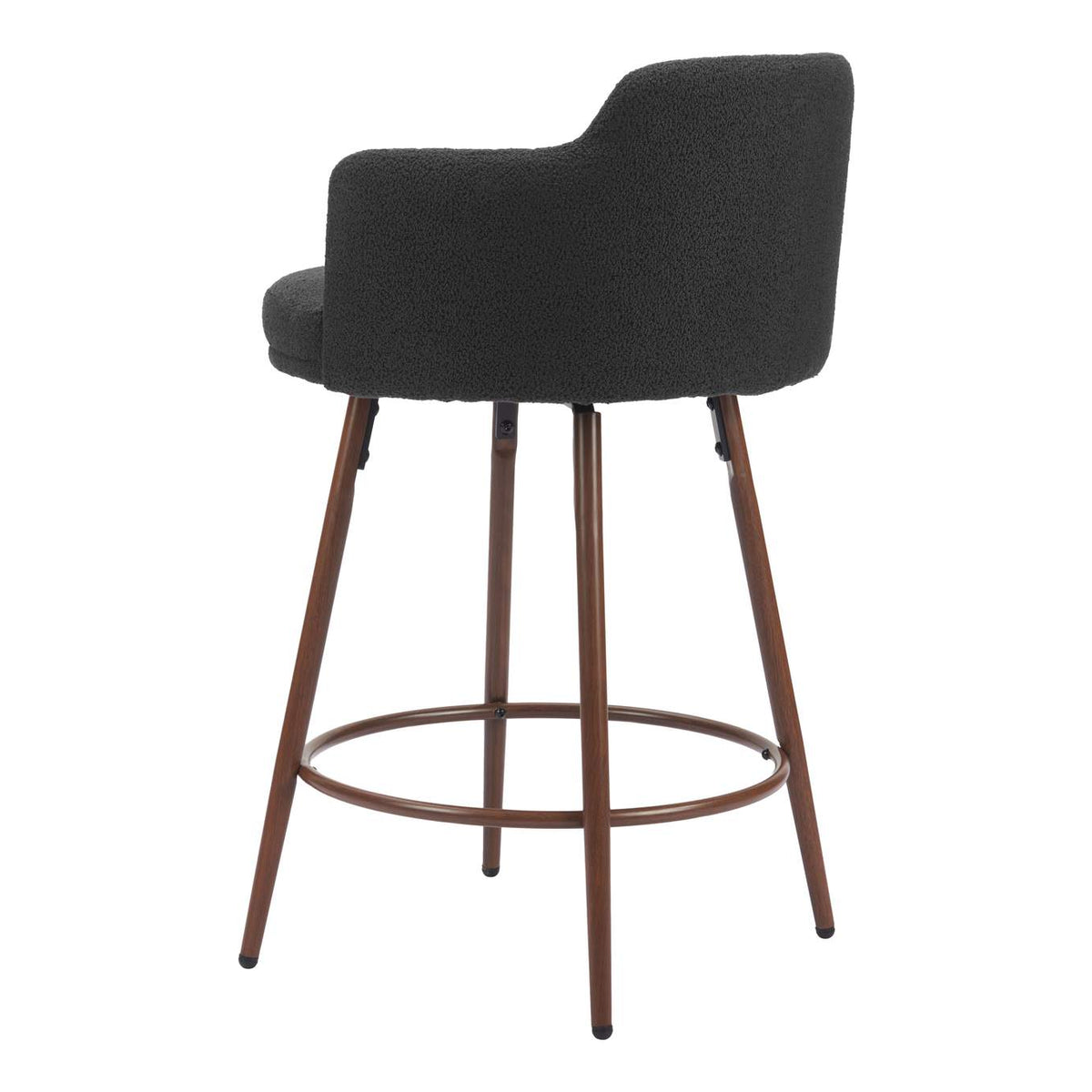 110375 Kono Swivel Counter Stool (Set Of 2) Black & Walnut