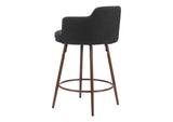 110375 Kono Swivel Counter Stool (Set Of 2) Black & Walnut