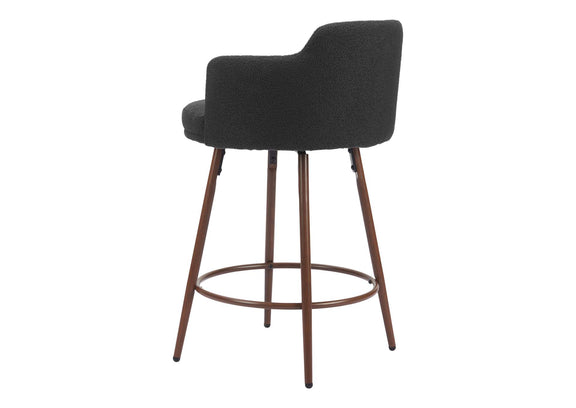 110375 Kono Swivel Counter Stool (Set Of 2) Black & Walnut