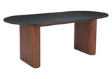 110300 Lassig Dining Table Black & Walnut