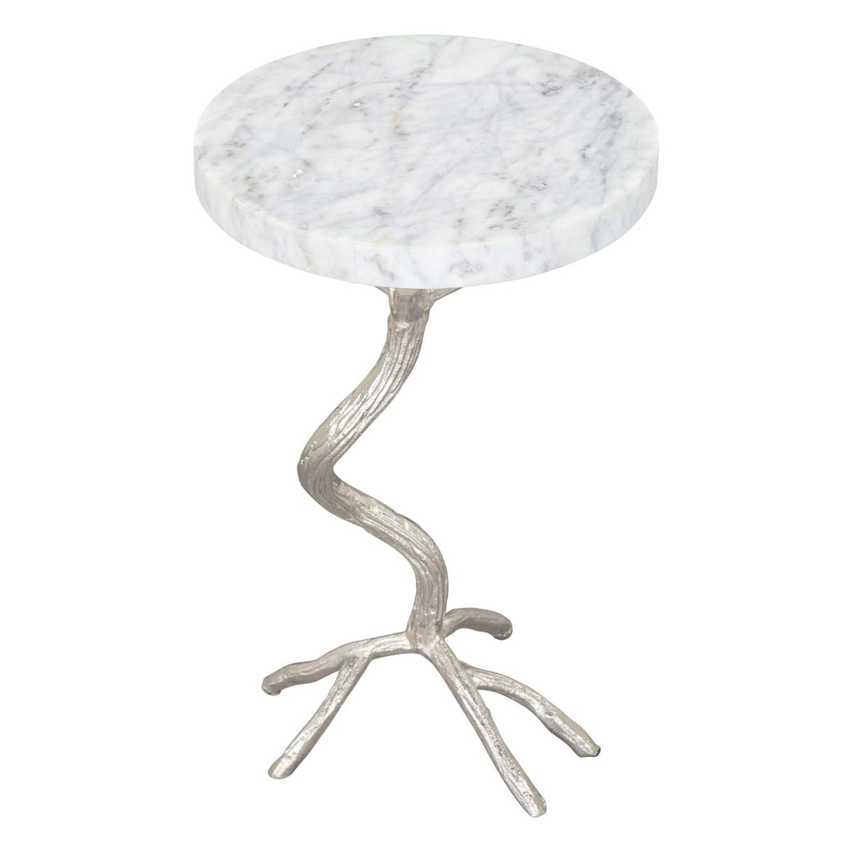 109560 Joel Side Table White & Silver