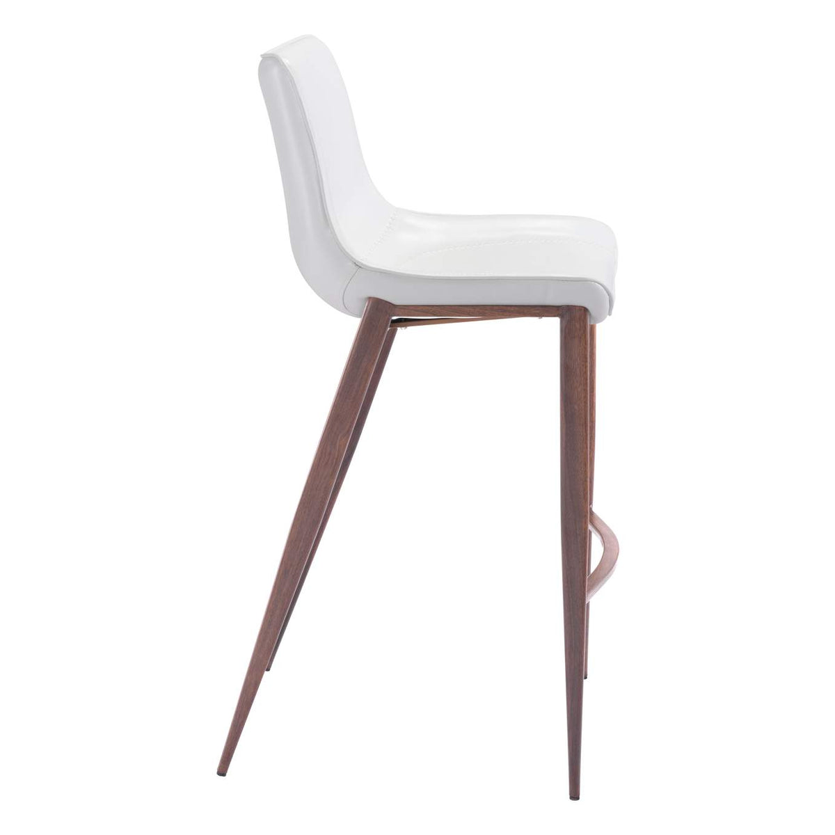101278 Magnus Barstool (Set Of 2) White & Walnut