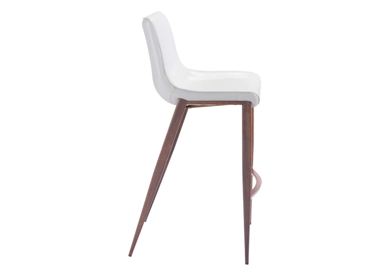 101278 Magnus Barstool (Set Of 2) White & Walnut
