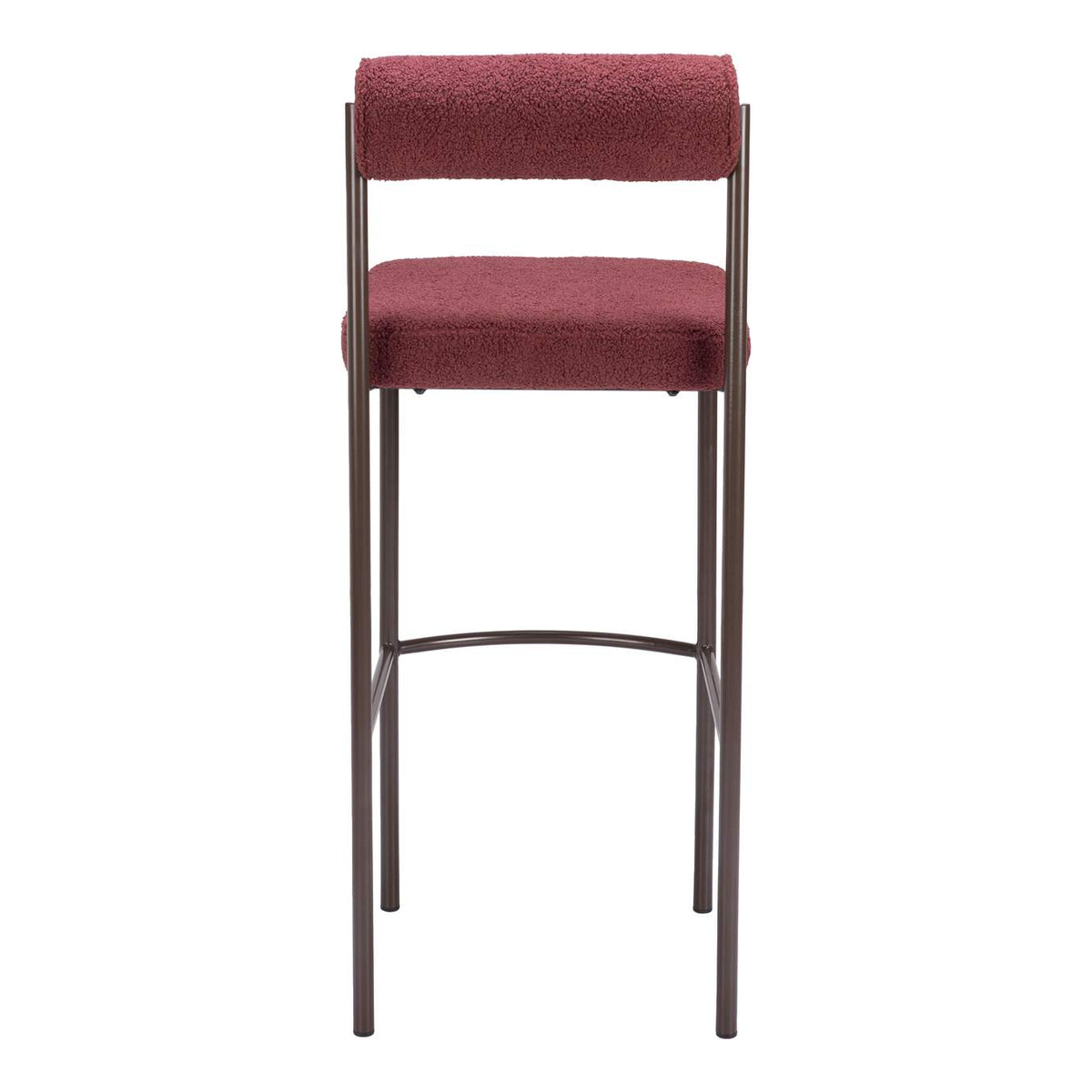 109814 Livorno Barstool (Set Of 2) Red & Bronze