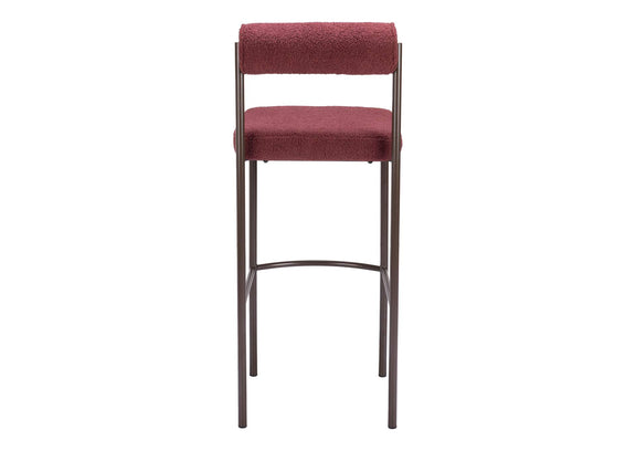 109814 Livorno Barstool (Set Of 2) Red & Bronze